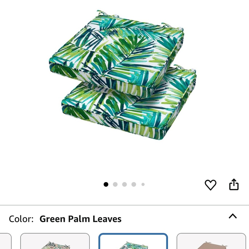 Magpie Green Floral Square Cushions 18x18 2 Pc NEW